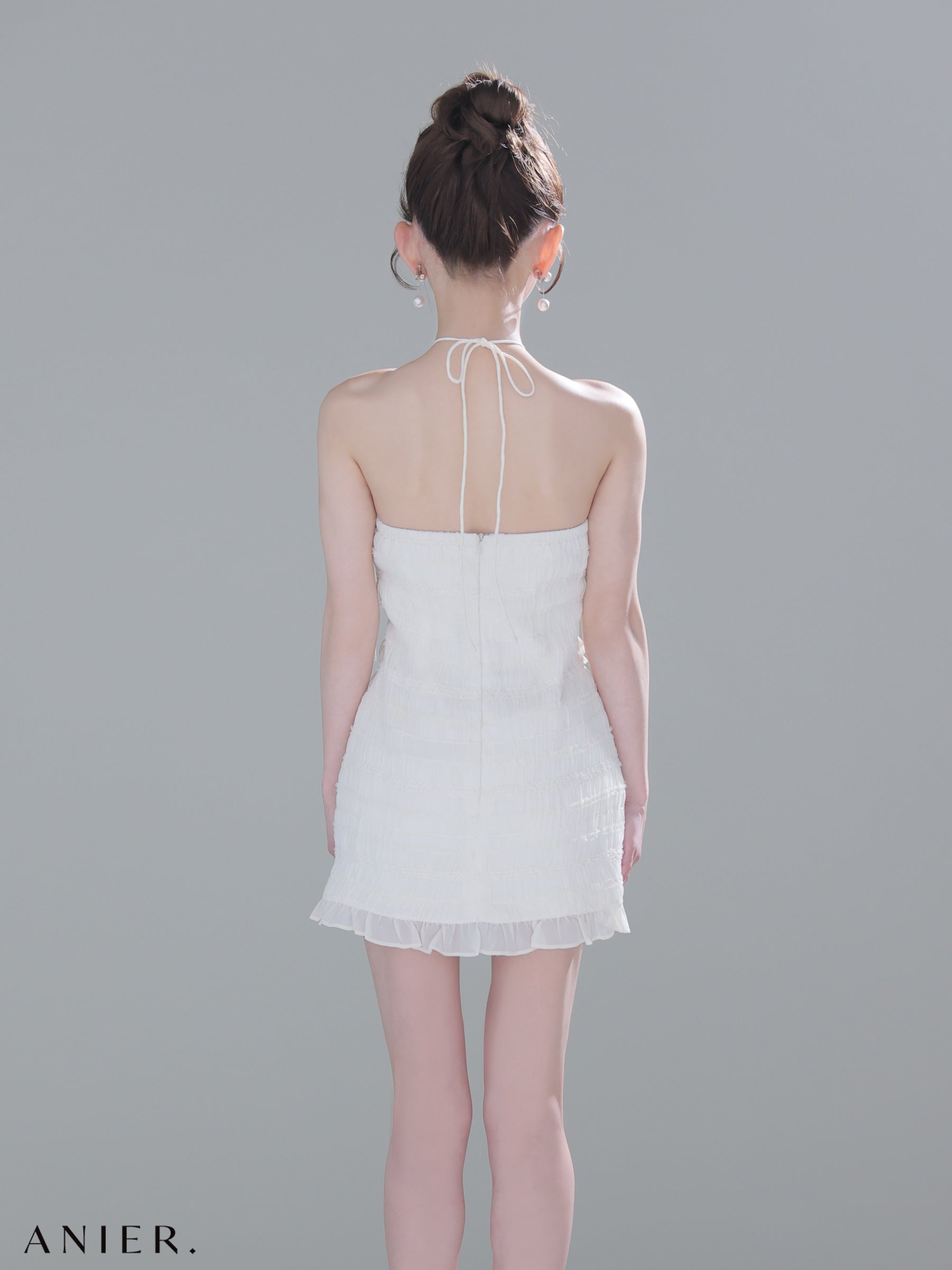 ★予約商品★【7月中旬頃入荷予定】【XSサイズあり】Chiffon amesuri bust cutout tight mini dress (anier4061)