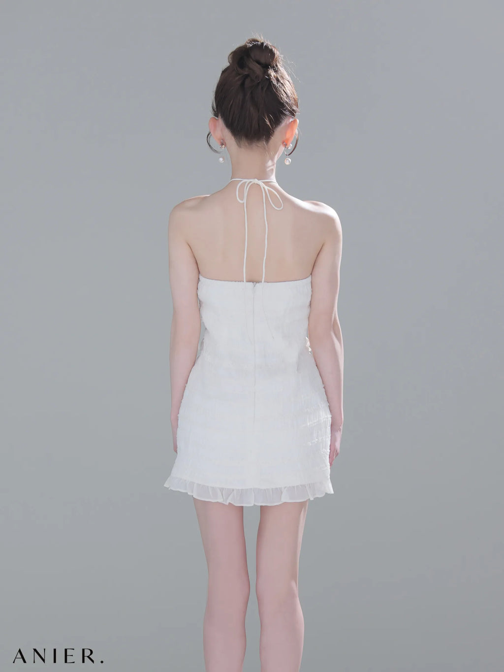 Chiffon amesuri bust cutout tight mini dress (anier4061)