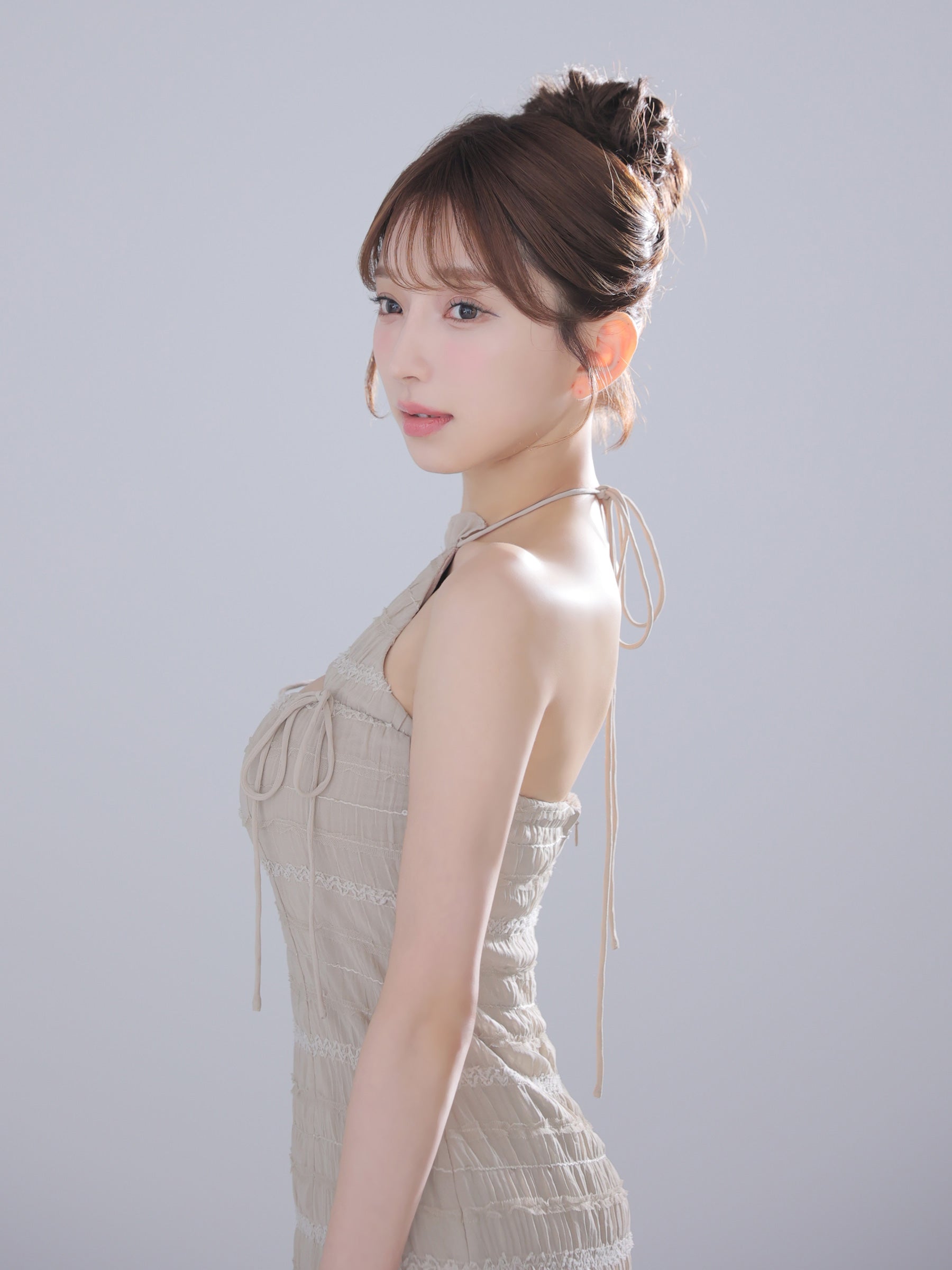 【XSサイズあり】【新色追加】Chiffon amesuri bust cutout tight mini dress (anier4061)