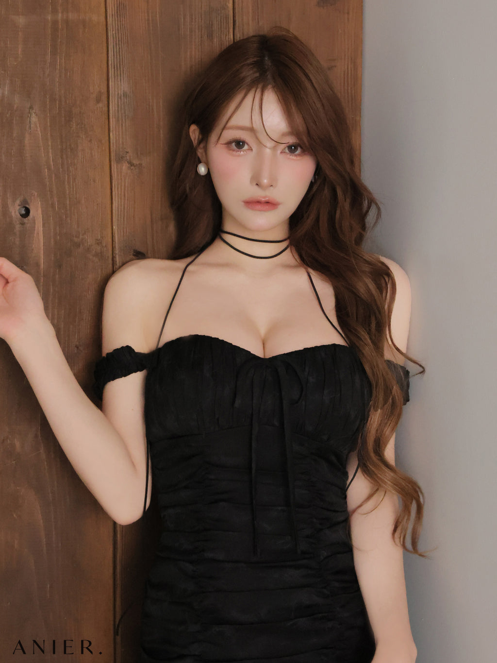 ★一部予約商品★【9月上旬頃入荷予定】【XSサイズあり】 haze offshoulder mini dress (anier4062)