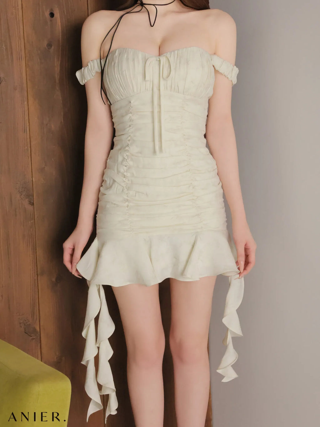 【予約】haze offshoulder mini dress (anier4062)