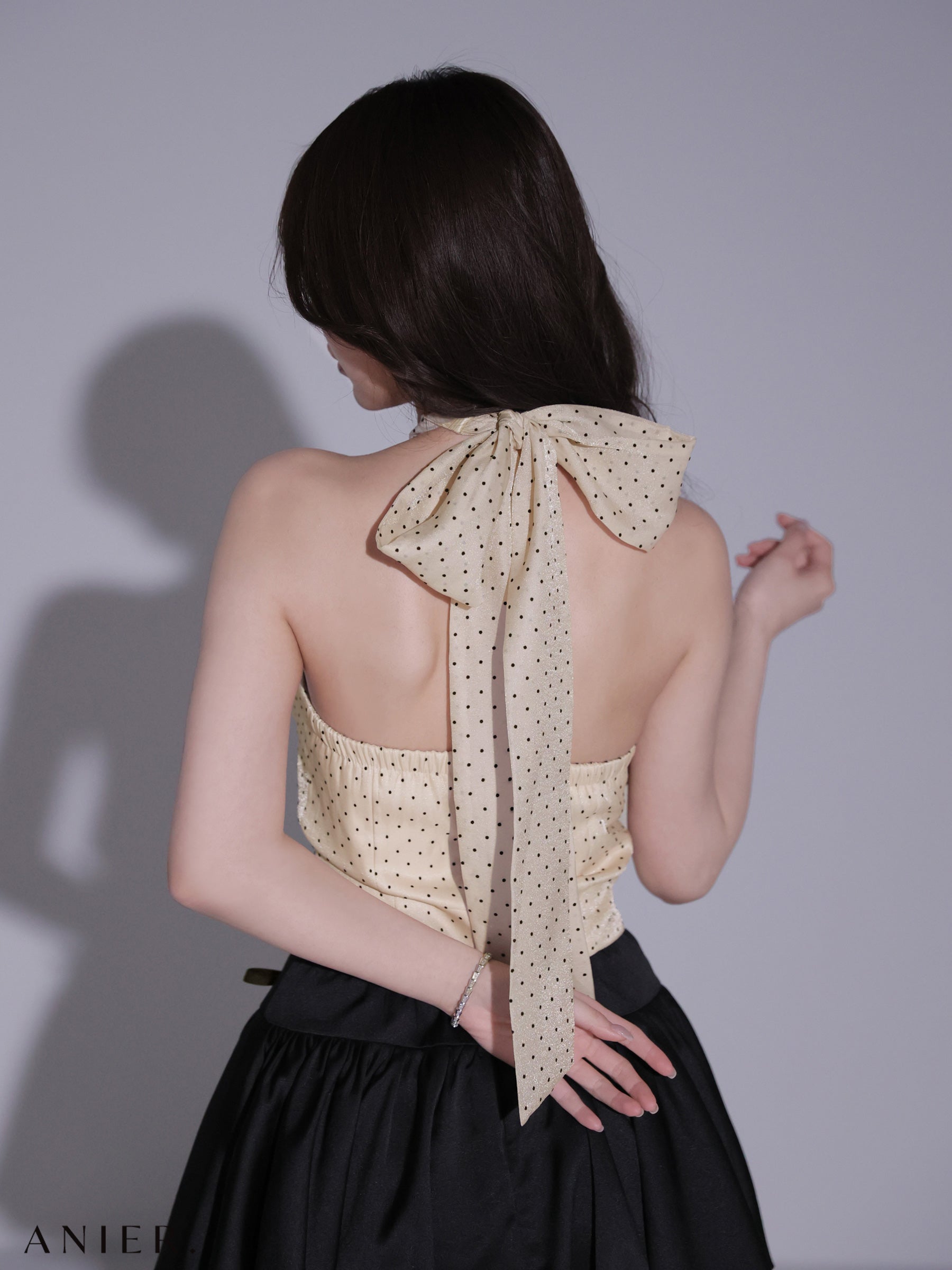 ★一部予約商品★【8月上旬頃入荷予定】【XSサイズあり】 Dot organdy×balloon skirt two-piece mini dress (anier4065)