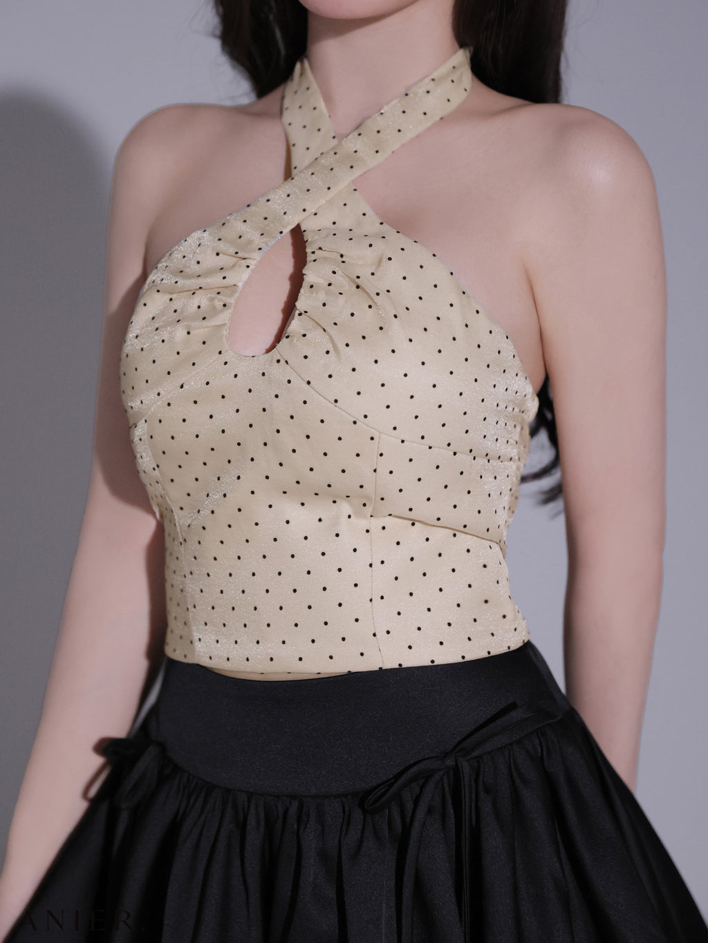 ★一部予約商品★【8月上旬頃入荷予定】【XSサイズあり】 Dot organdy×balloon skirt two-piece mini dress (anier4065)
