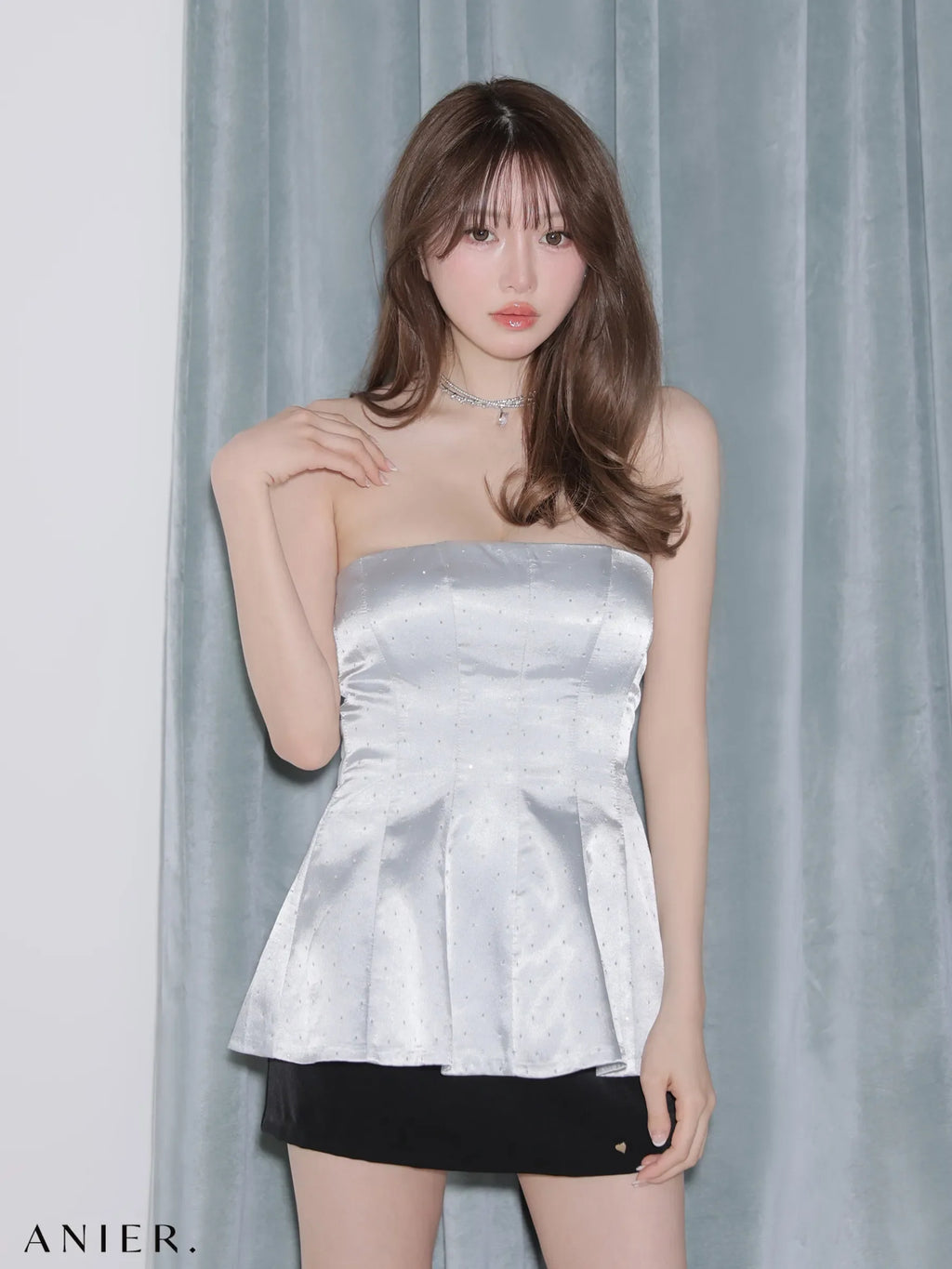 shiny lady saten set up dress（anier4069）