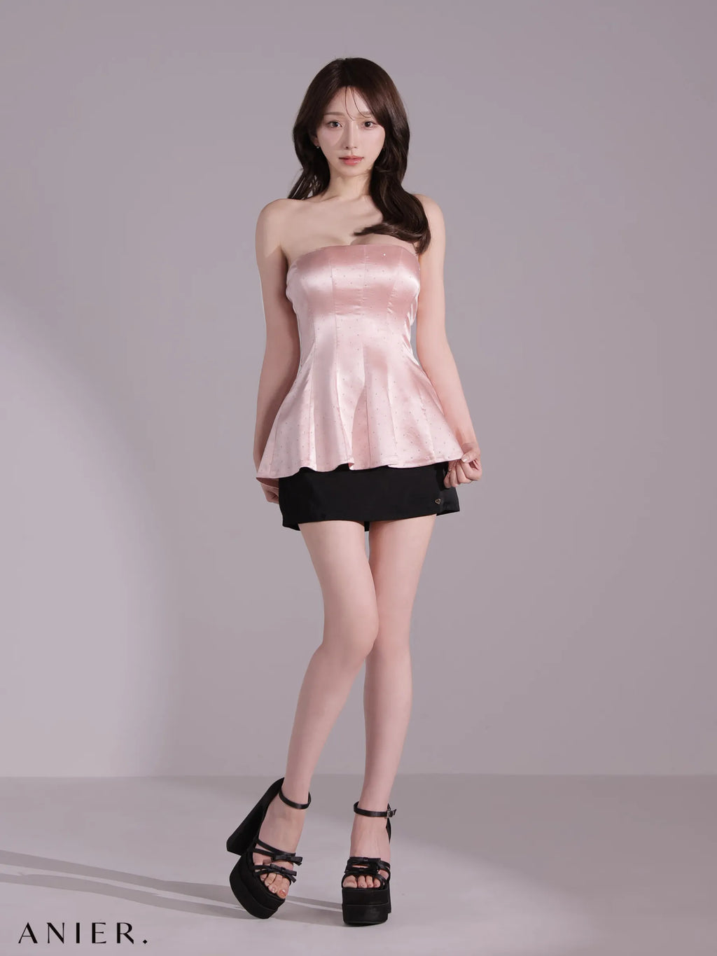 shiny lady saten set up dress（anier4069）