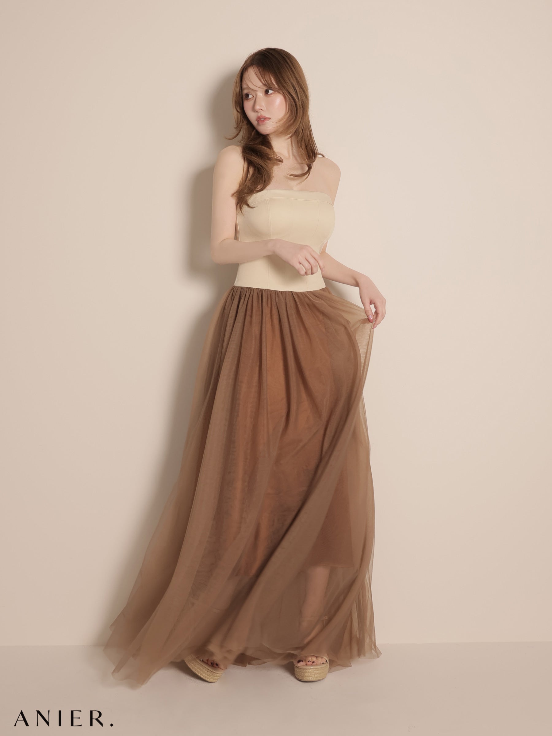 【XSサイズあり】 chic corset couture long dress（anier4071）