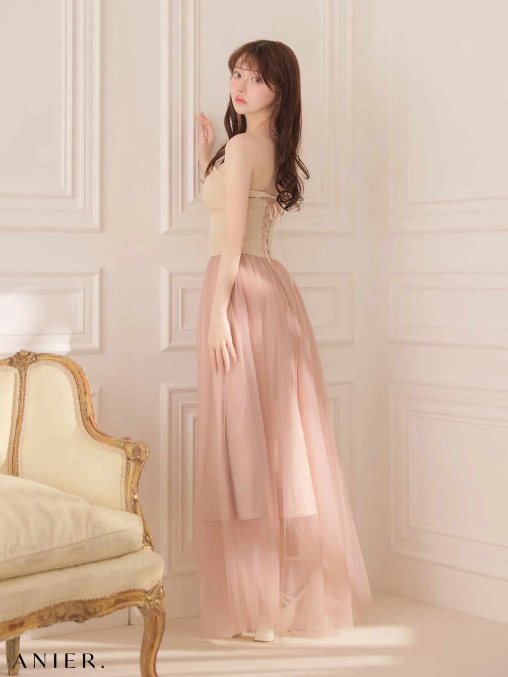 chic corset couture long dress（anier4071）
