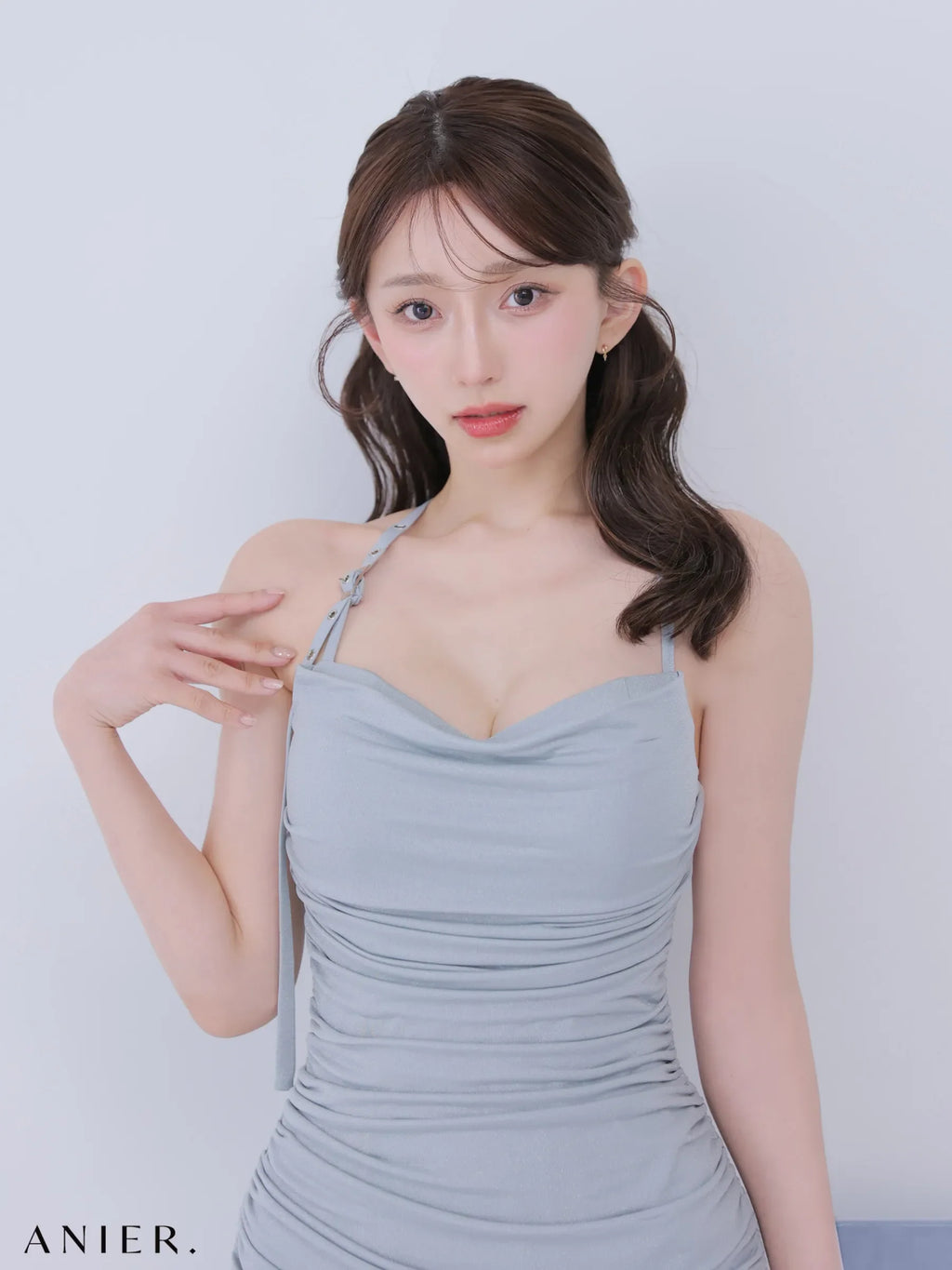 glitter drape couture mini dress（anier4073）