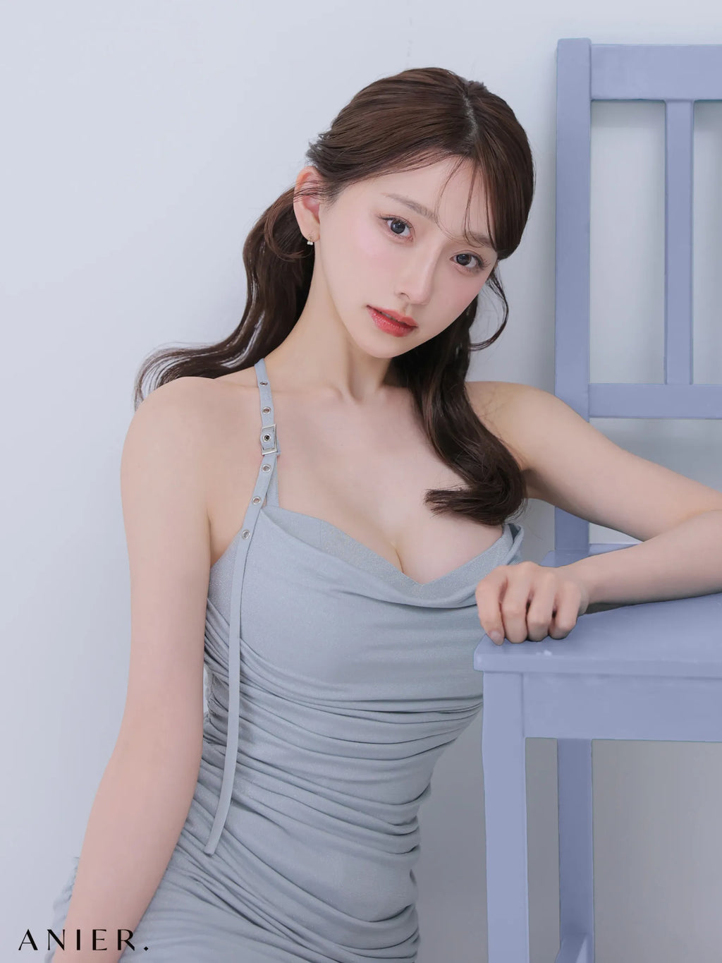 glitter drape couture mini dress（anier4073）