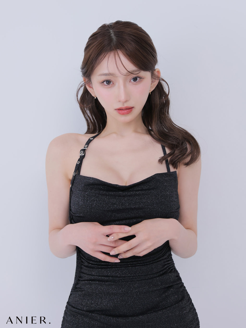 【XSサイズあり】 glitter drape couture mini dress（anier4073）