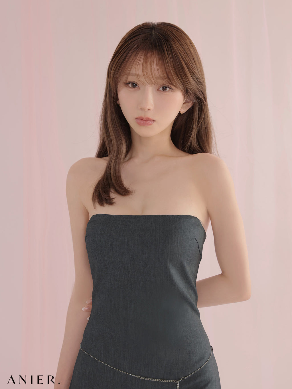 【XSサイズあり】 Minimal chain belt mini dress（anier4077）