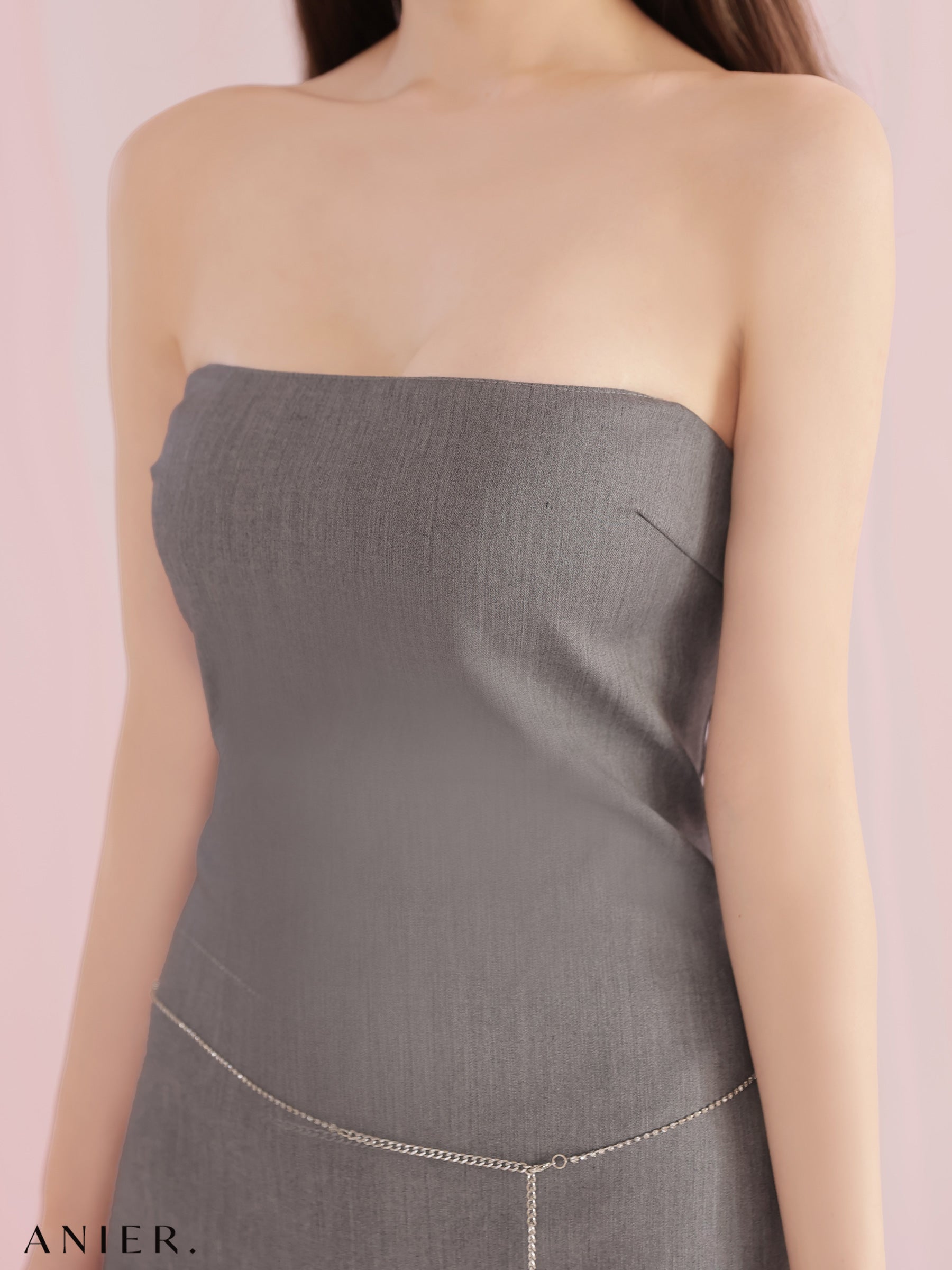【XSサイズあり】 Minimal chain belt mini dress（anier4077）