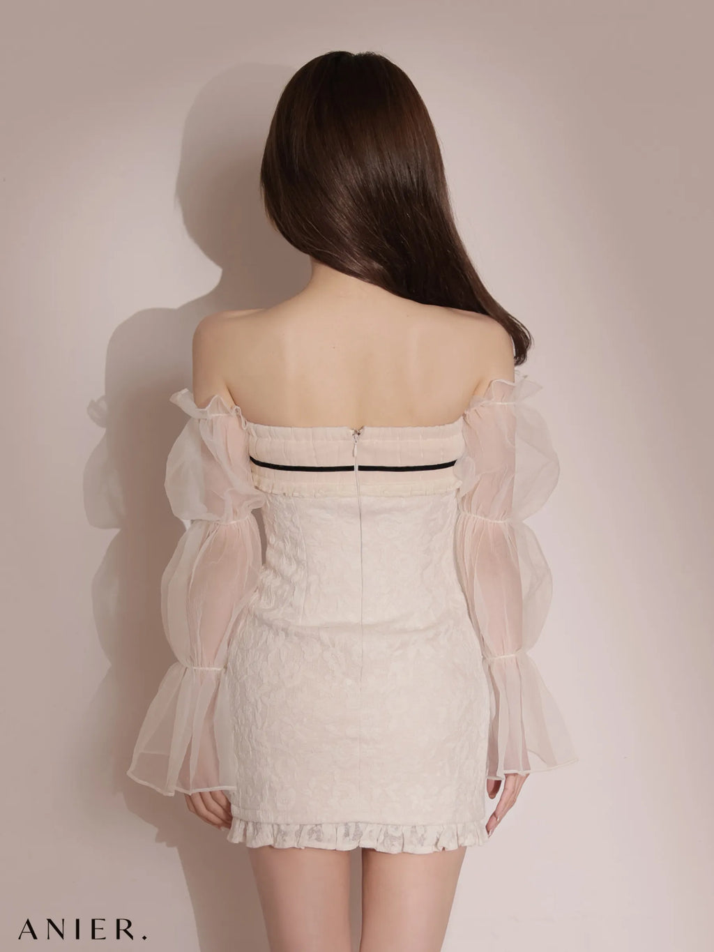2way sleeve wanghong bare mini dress（anier4078）