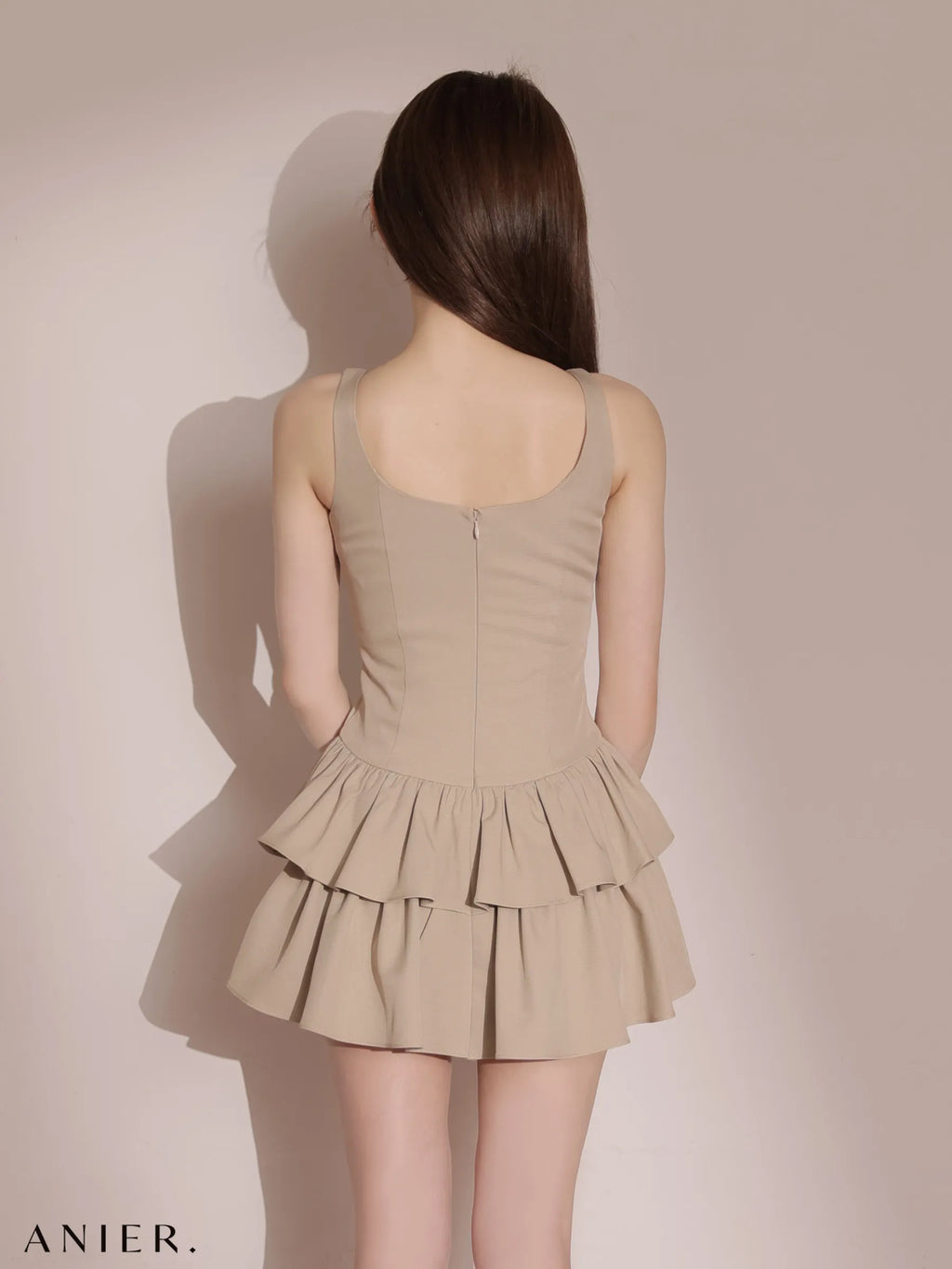 Mute feminine tiered mini dress（anier4079）