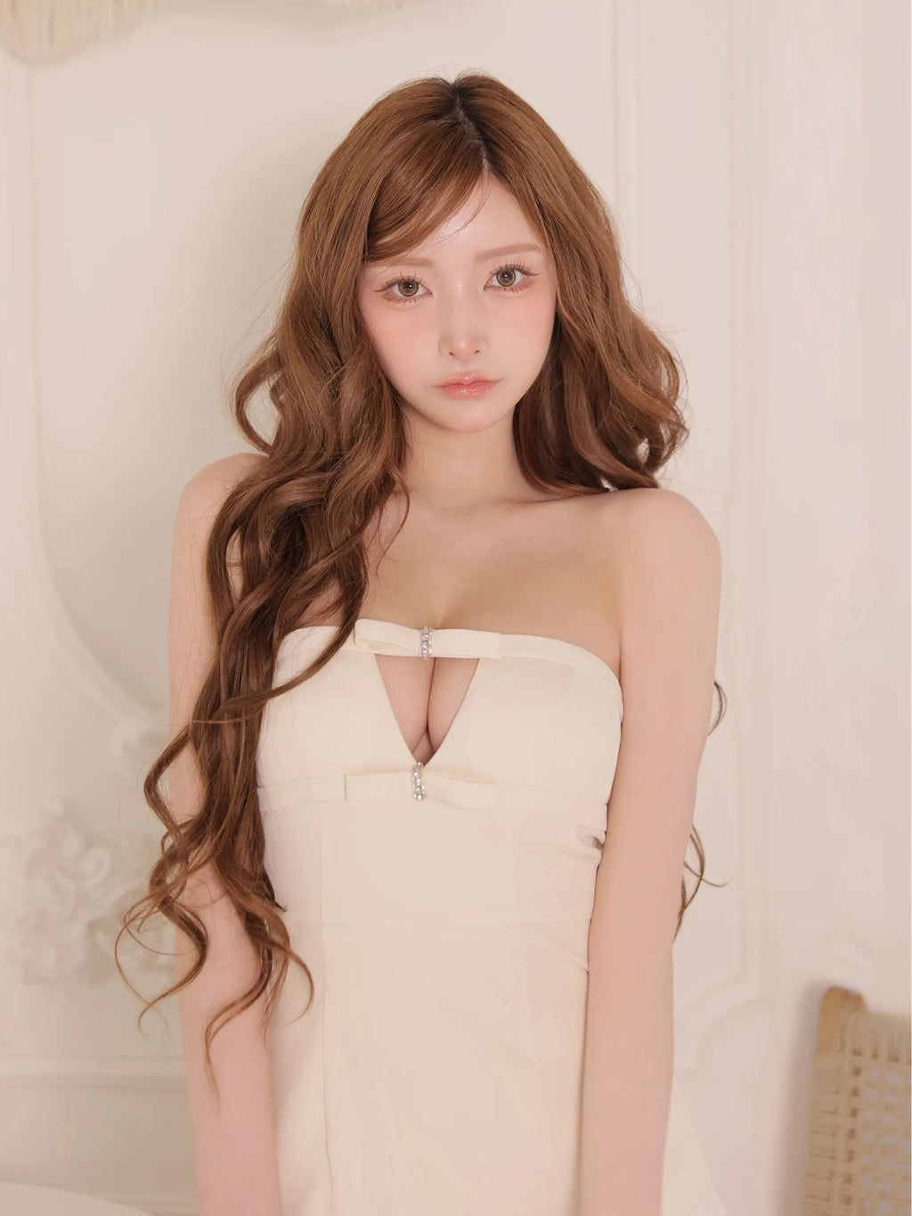 Twin Bow Layered Mini Dress（anier4090）