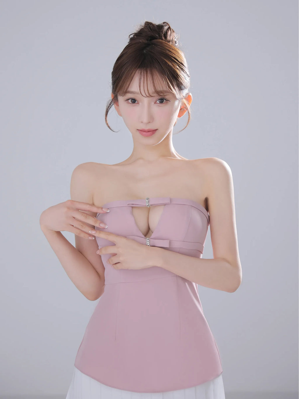 Twin Bow Layered Mini Dress（anier4090）