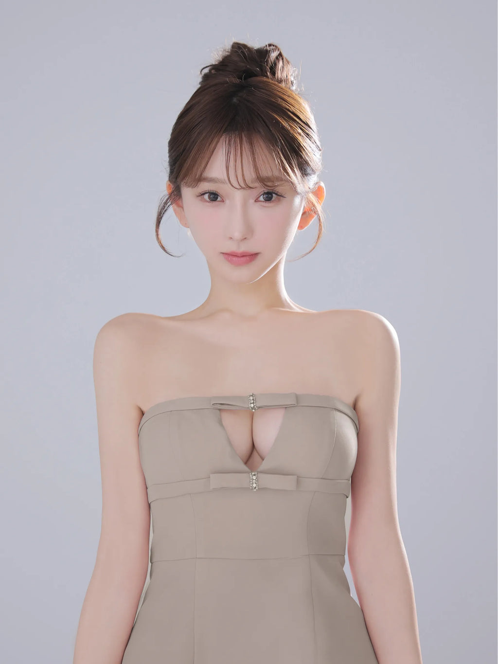 Twin Bow Layered Mini Dress（anier4090）