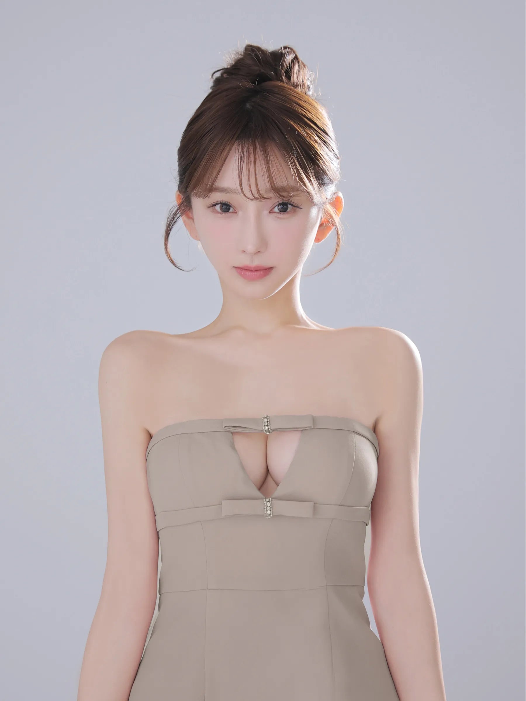 Twin Bow Layered Mini Dress（anier4090）