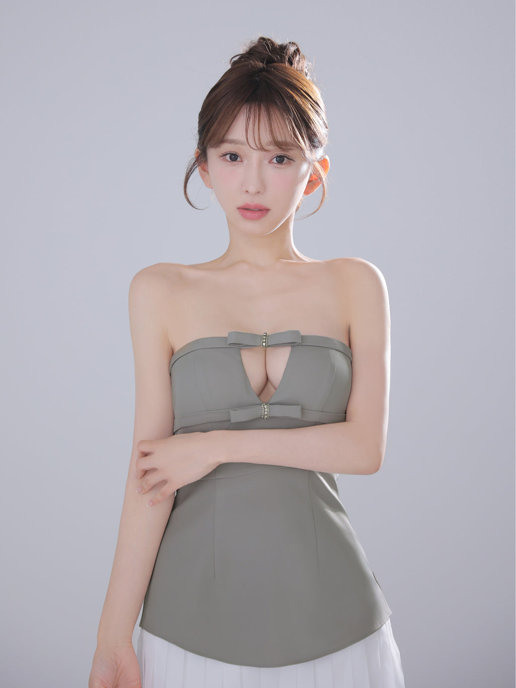 ★予約商品★【7月下旬頃入荷予定】【XSサイズあり】Twin Bow Layered Mini Dress（anier4090）
