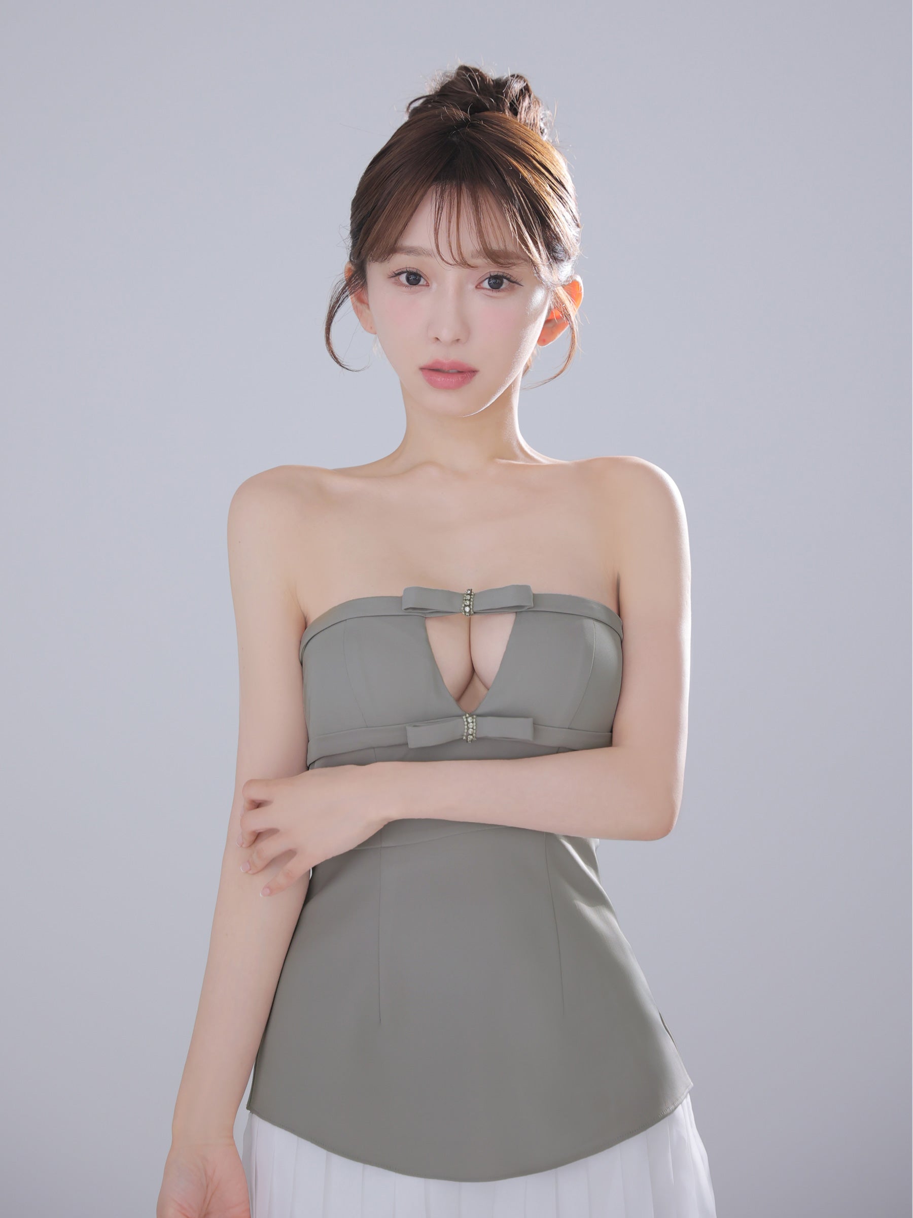 ★予約商品★【7月下旬頃入荷予定】【XSサイズあり】Twin Bow Layered Mini Dress（anier4090）