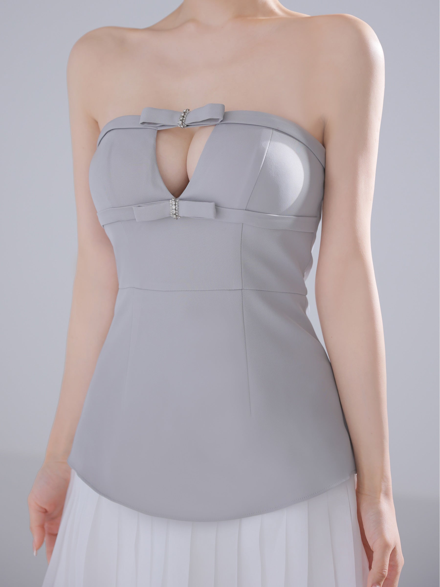 ★予約商品★【7月下旬頃入荷予定】【XSサイズあり】Twin Bow Layered Mini Dress（anier4090）