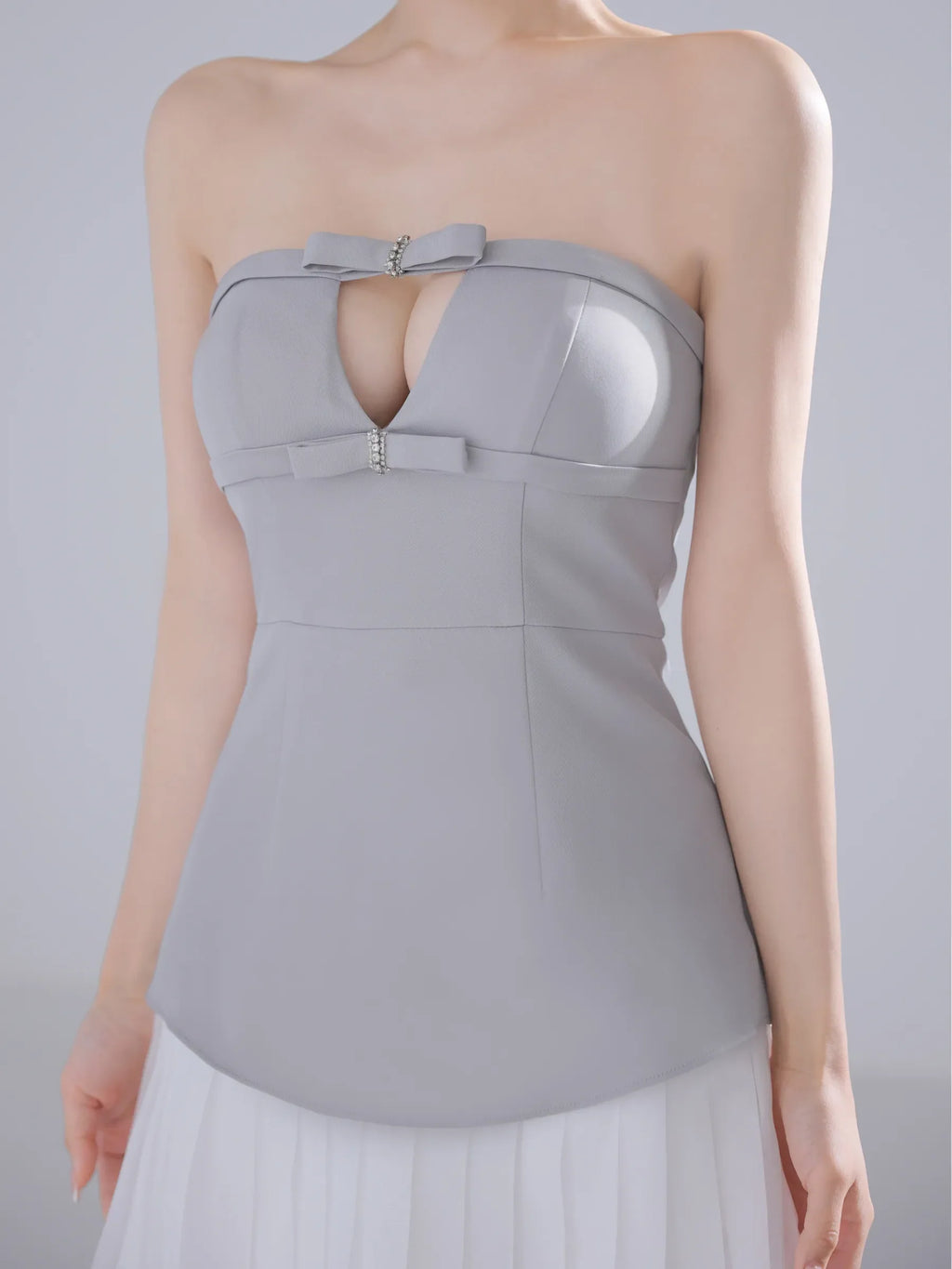 Twin Bow Layered Mini Dress（anier4090）