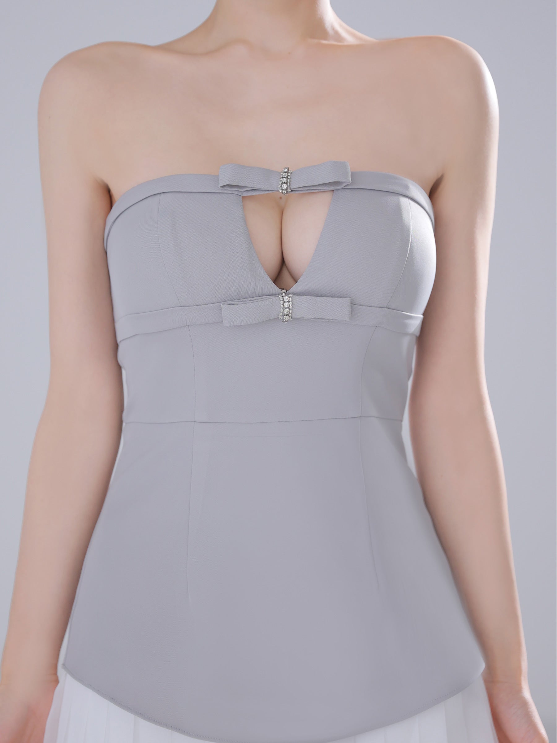 ★予約商品★【7月下旬頃入荷予定】【XSサイズあり】Twin Bow Layered Mini Dress（anier4090）