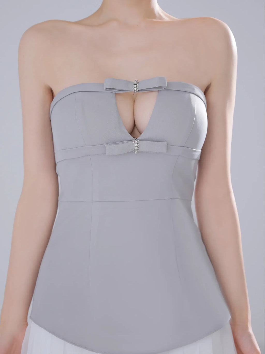 Twin Bow Layered Mini Dress（anier4090）