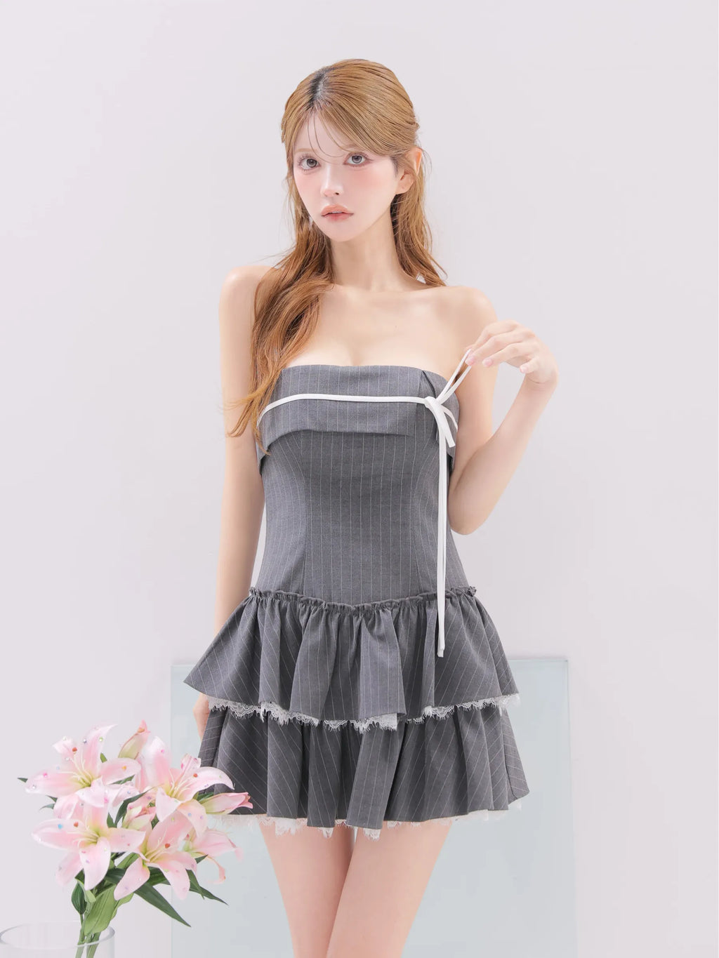Sweet Edge Stripe Dress(anier4091)