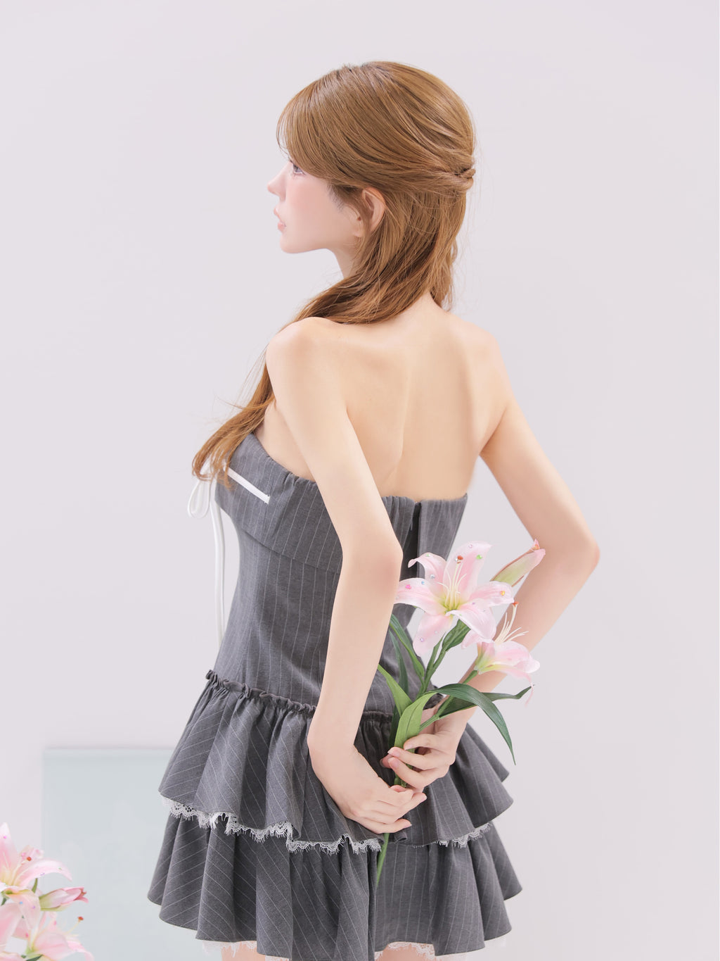 予約商品【7月下旬頃入荷予定】Sweet Edge Stripe Dress(anier4091)