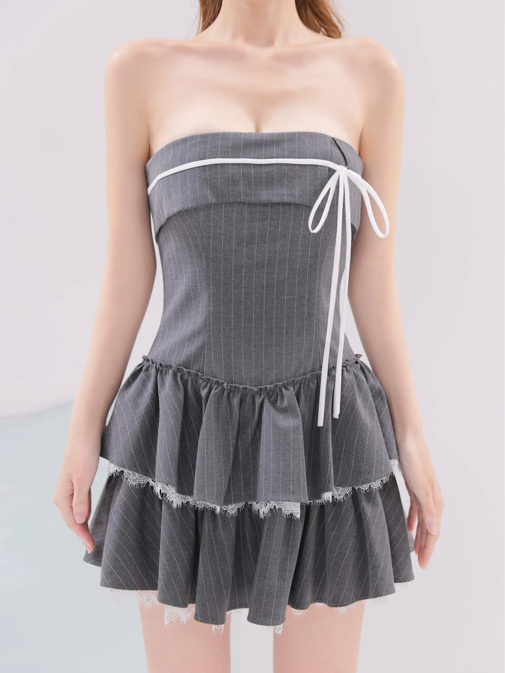 Sweet Edge Stripe Dress(anier4091)