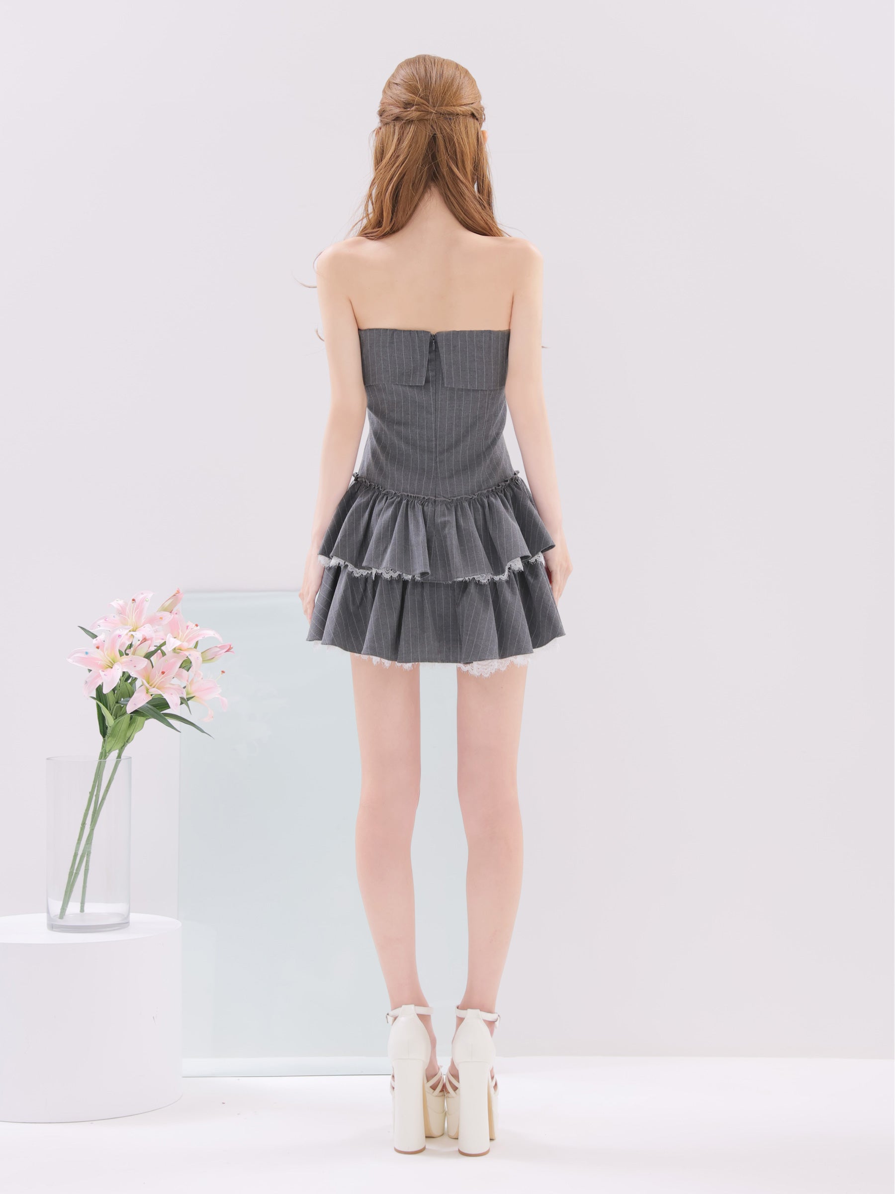 予約商品【7月下旬頃入荷予定】Sweet Edge Stripe Dress(anier4091)