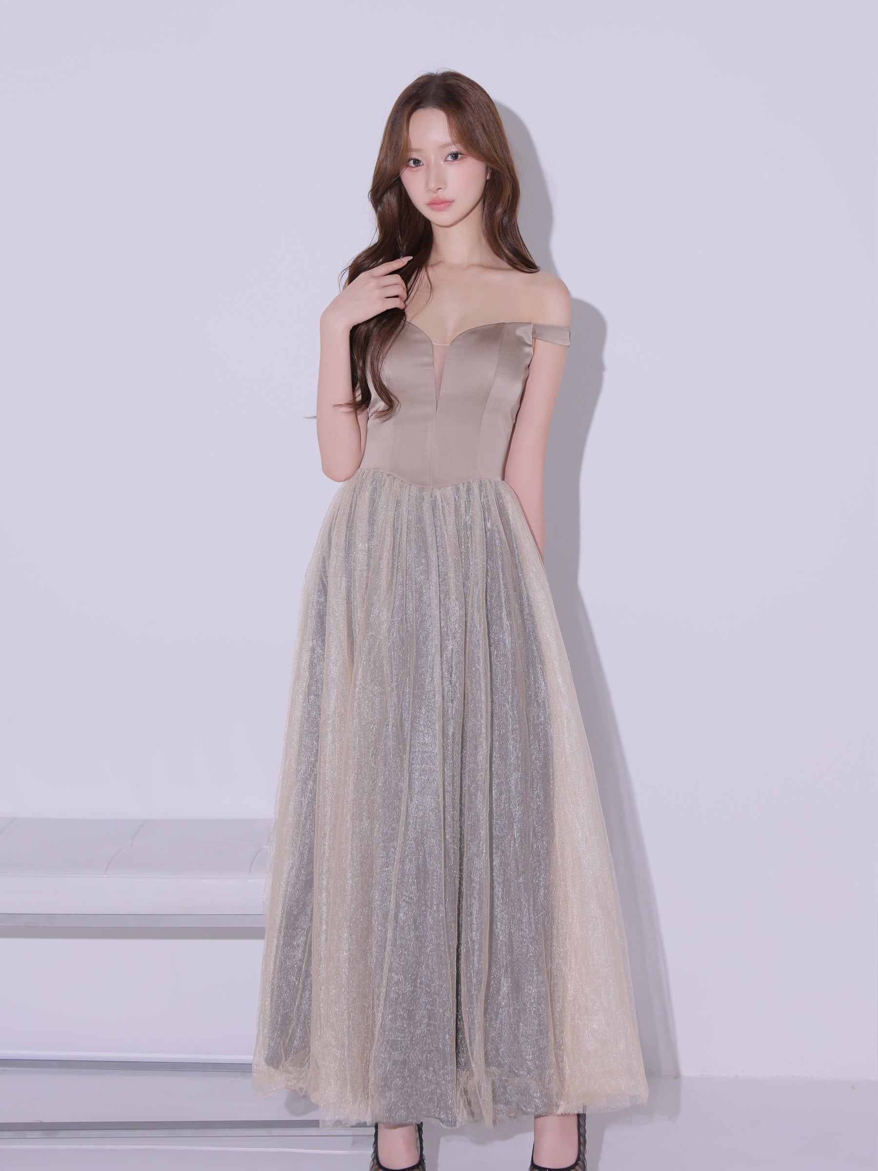 【予約】Sheer Veil Long Dress (anier4092)