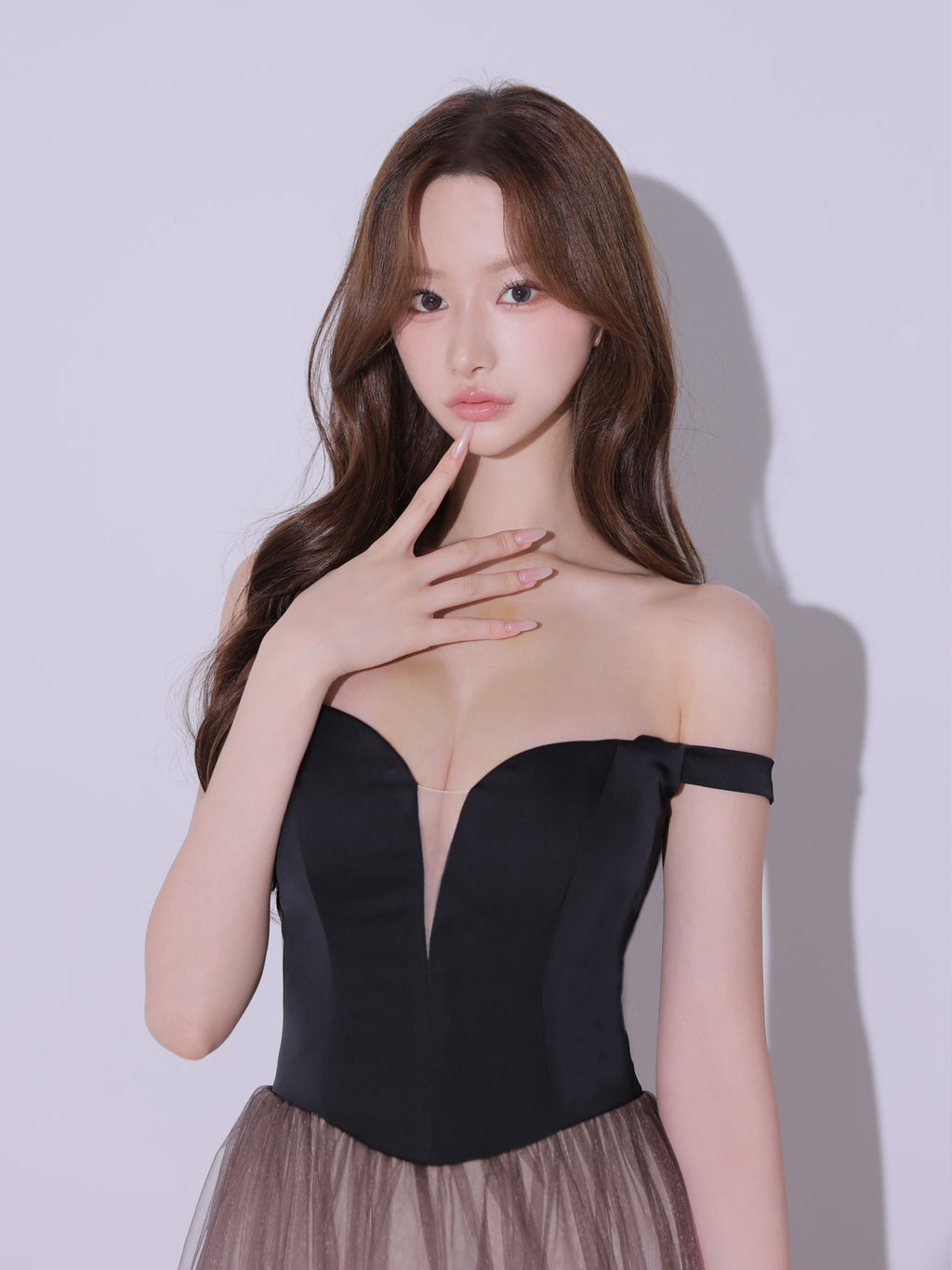 【予約】Sheer Veil Long Dress (anier4092)