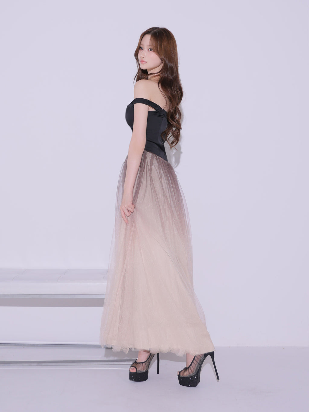 【予約】Sheer Veil Long Dress (anier4092)