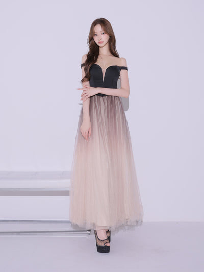 Sheer Veil Long Dress (anier4092)