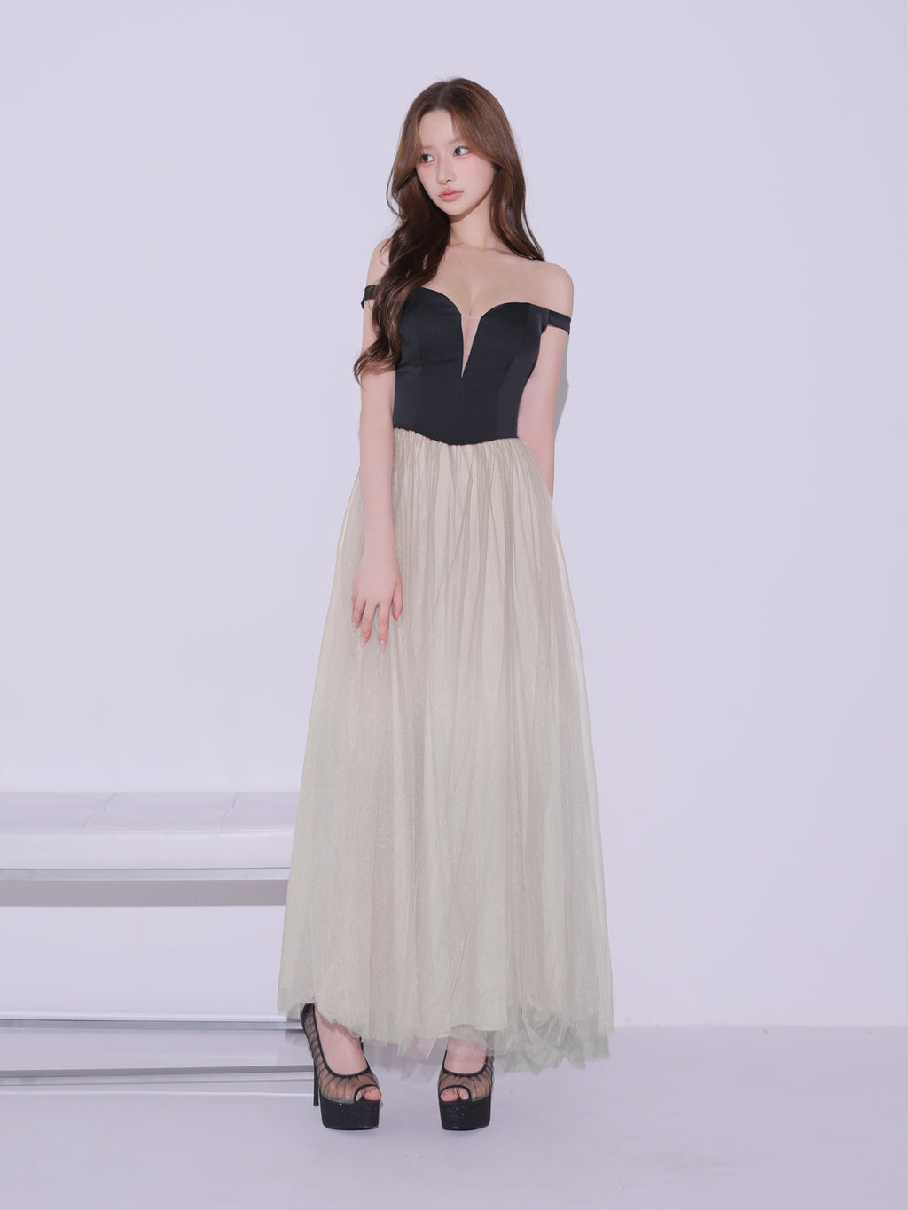 【予約】Sheer Veil Long Dress (anier4092)