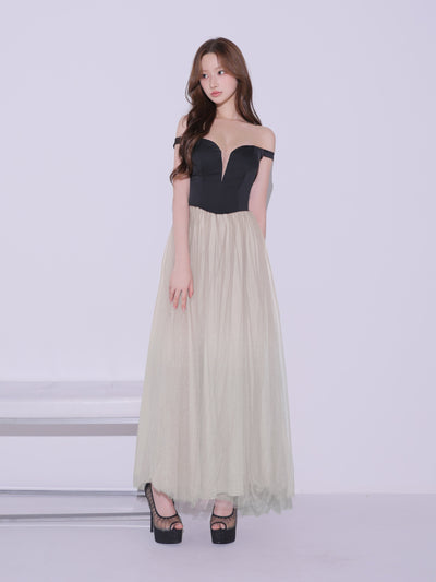 Sheer Veil Long Dress (anier4092)