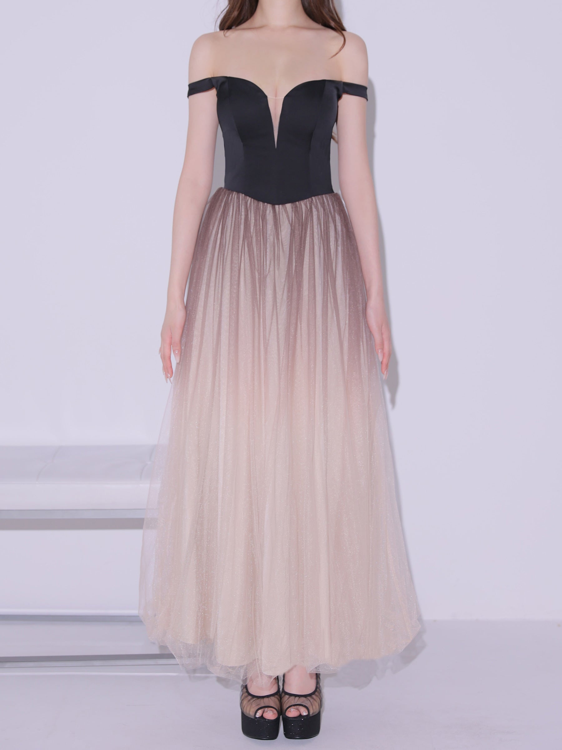 【予約】Sheer Veil Long Dress (anier4092)