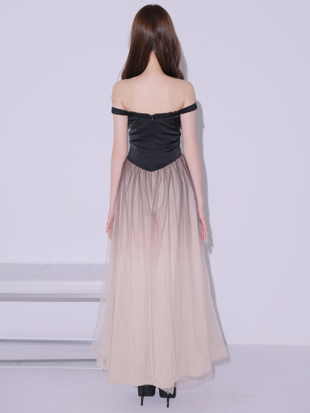 【予約】Sheer Veil Long Dress (anier4092)