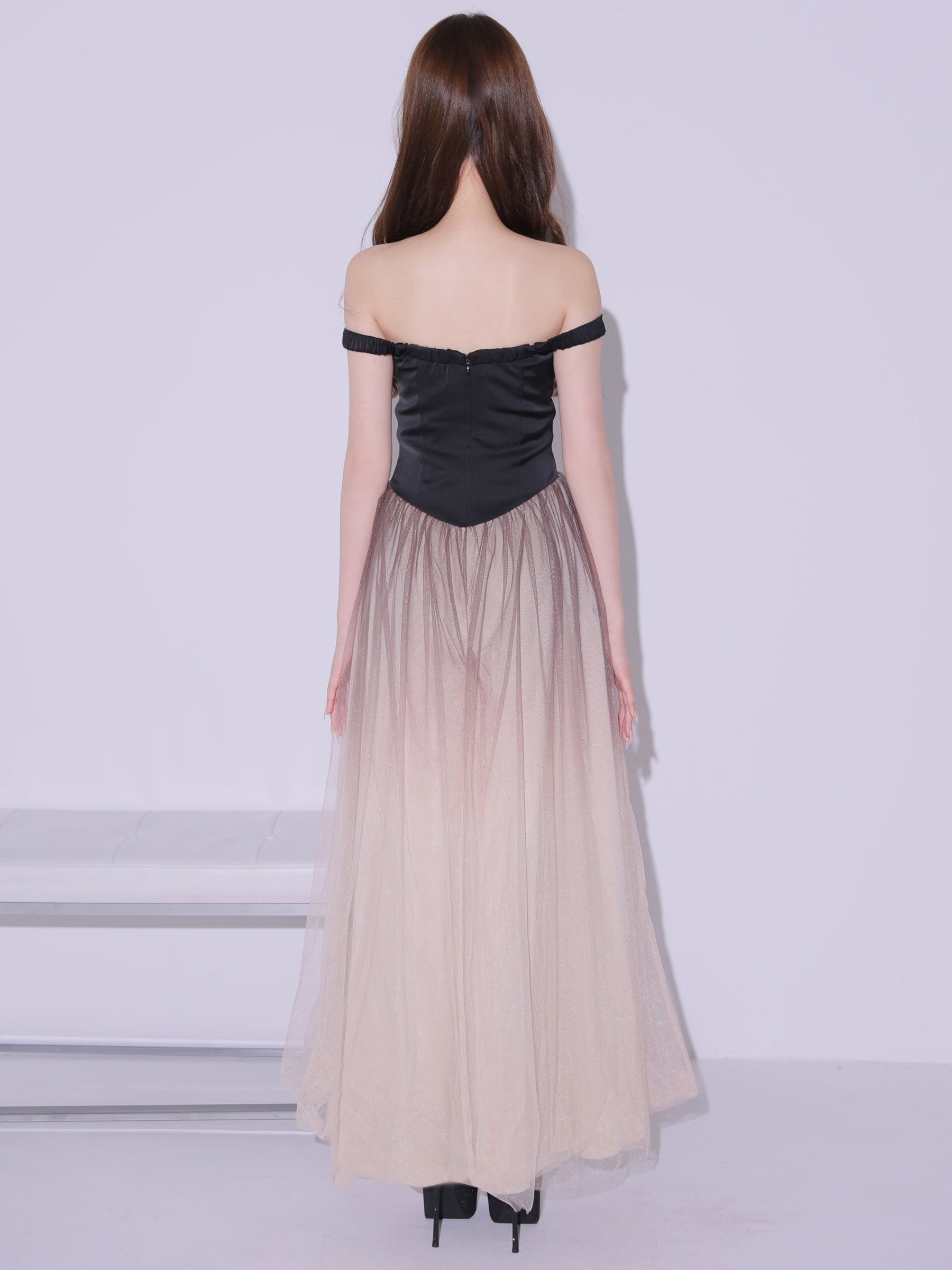 【予約】Sheer Veil Long Dress (anier4092)