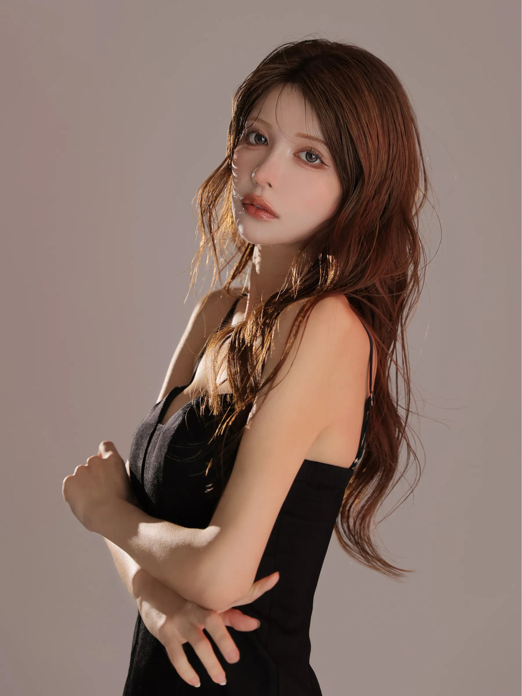 Sheer Overlay Mini Dress(anier4093)
