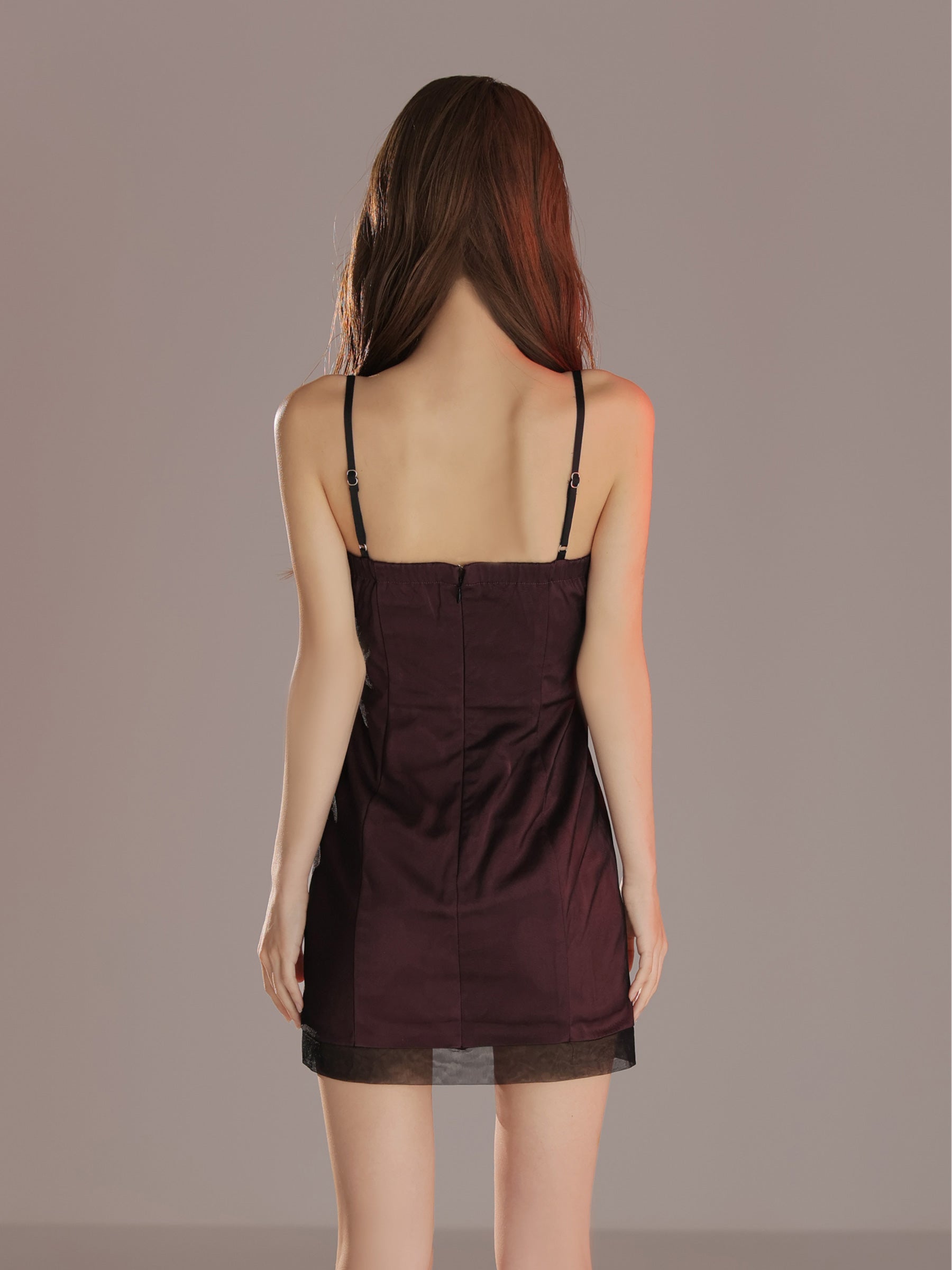 ★予約商品★【7月中旬頃入荷予定】【XSサイズあり】Sheer Overlay Mini Dress(anier4093)