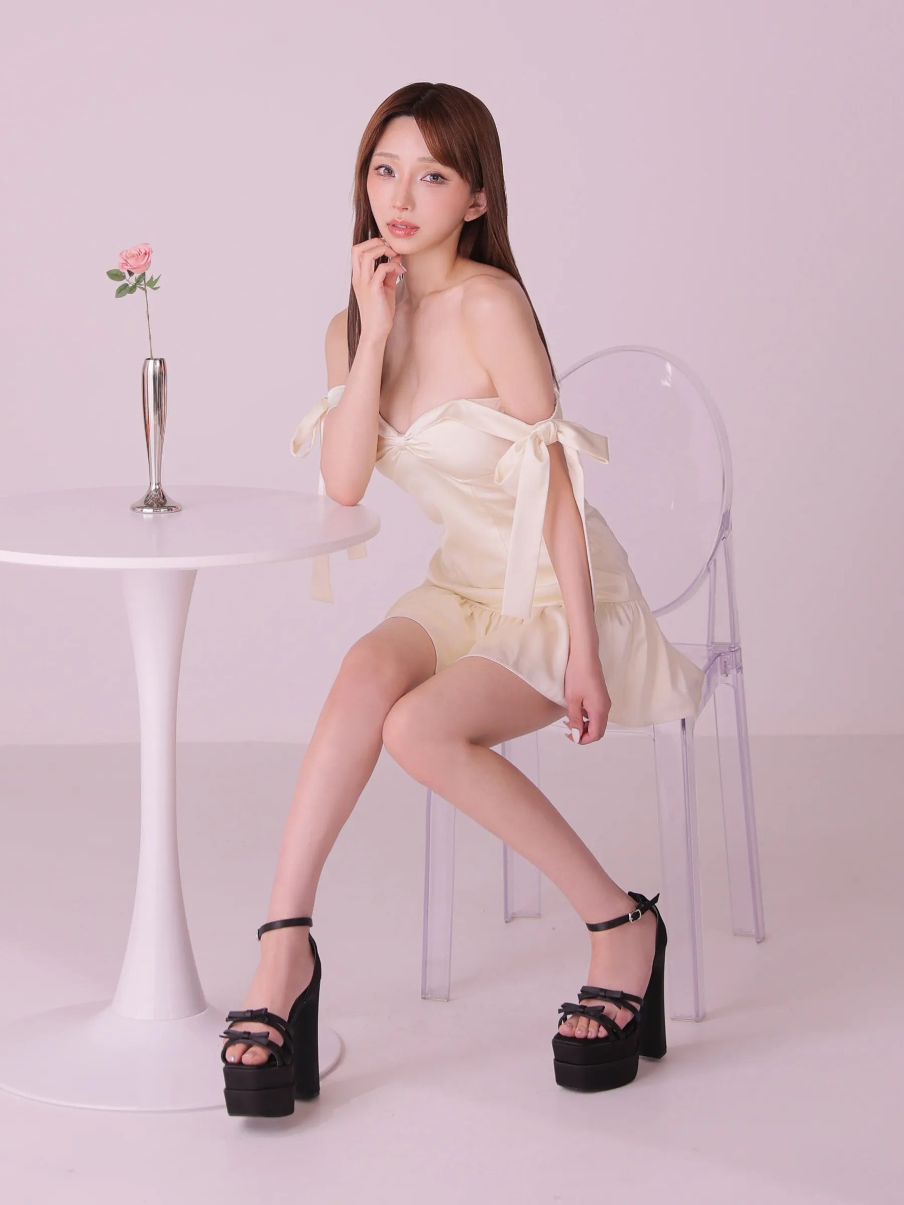 【予約】Allure Ribbon Dress(anier4097)
