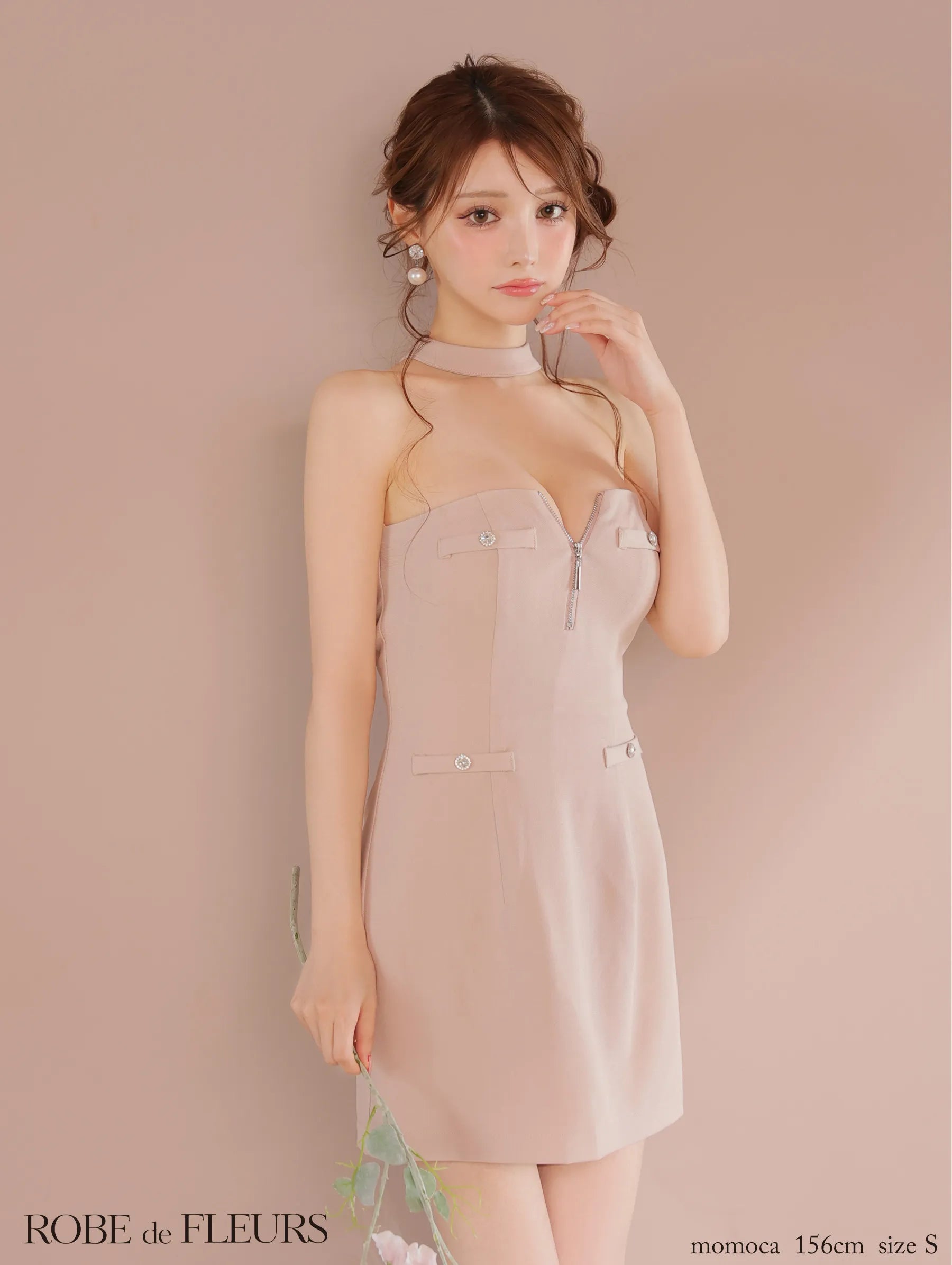 2wayネックリボンバストジップミニキャバドレス(fm4111) – ROBE de FLEURS