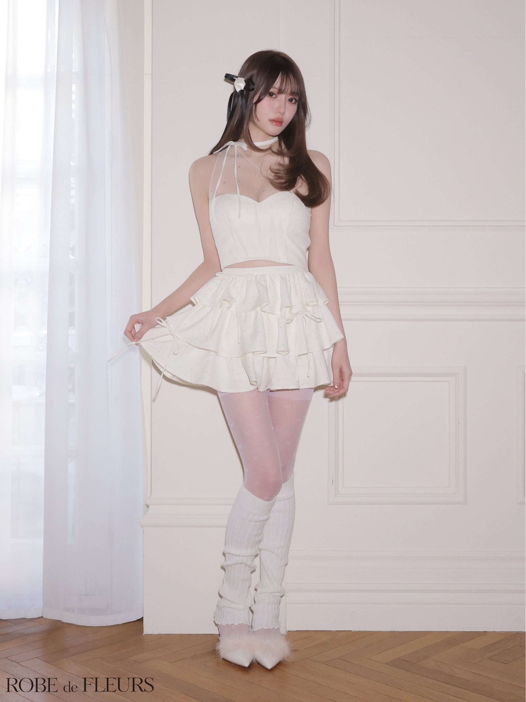 ★予約商品★【7月中旬頃入荷予定】【XSサイズあり】ストーンワンショルティアードツーピースミニキャバドレス (fm4152)