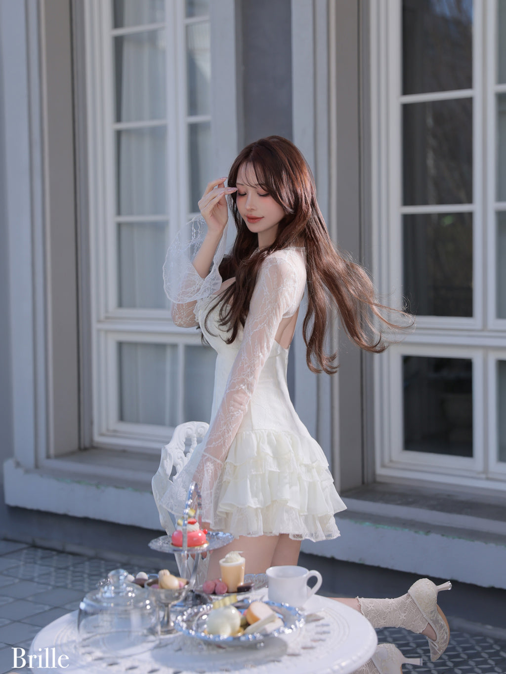 ★予約商品★【8月中旬頃入荷予定】【XS～Lサイズあり】Pétale de brille mini dress (brille4161)