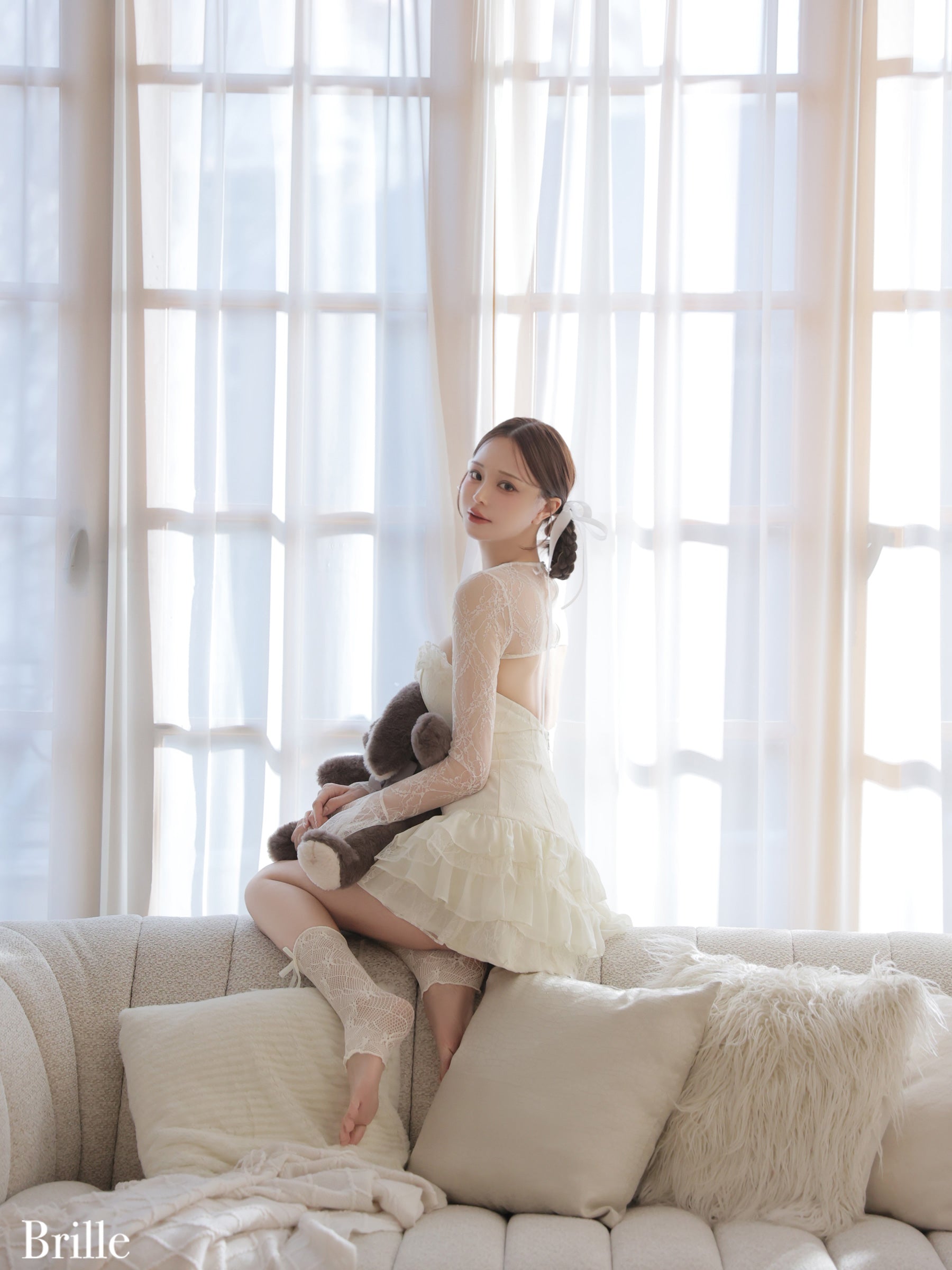 ★予約商品★【8月中旬頃入荷予定】【XS～Lサイズあり】Pétale de brille mini dress (brille4161)