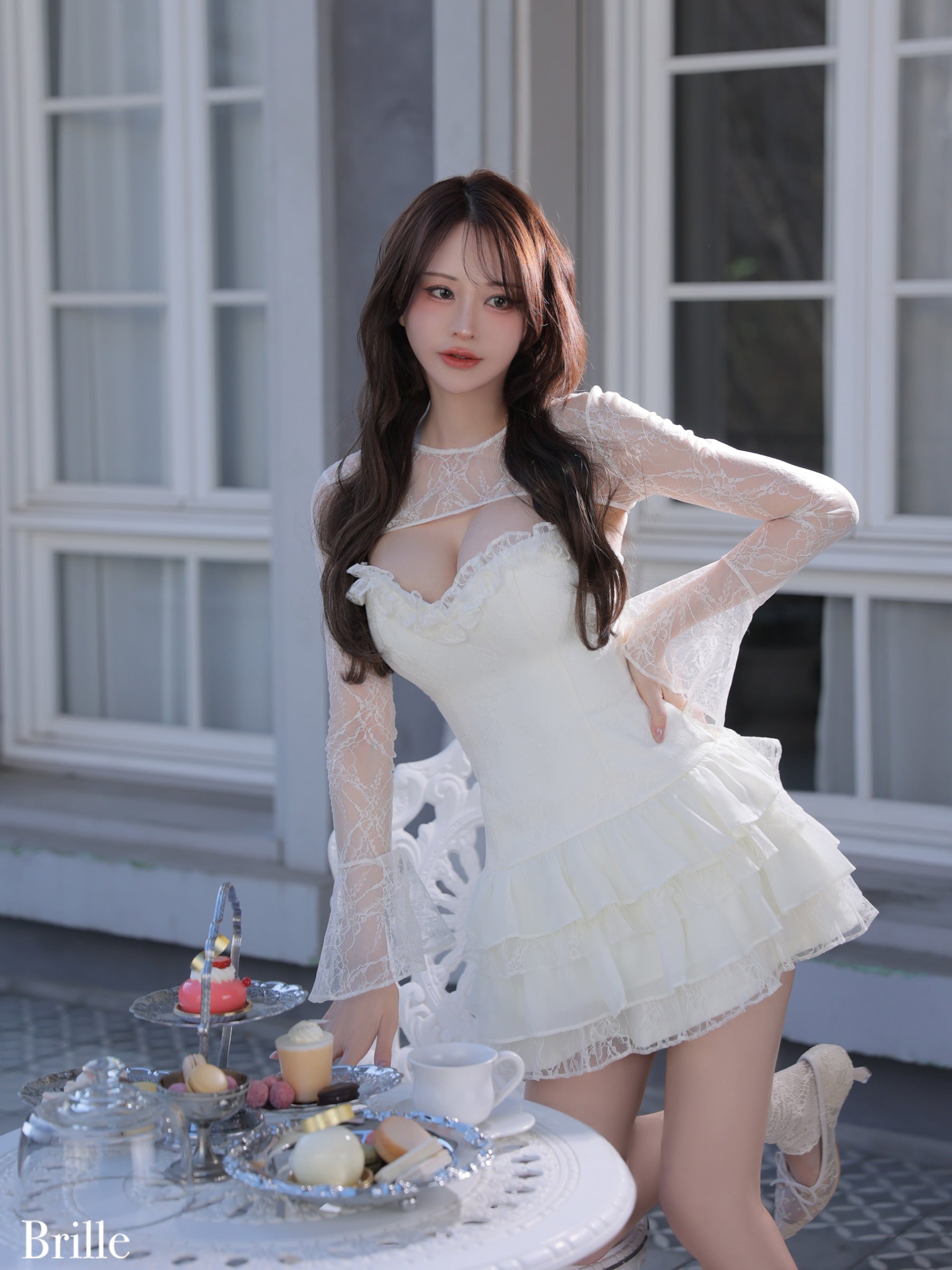 ★予約商品★【8月中旬頃入荷予定】【XS～Lサイズあり】Pétale de brille mini dress (brille4161)
