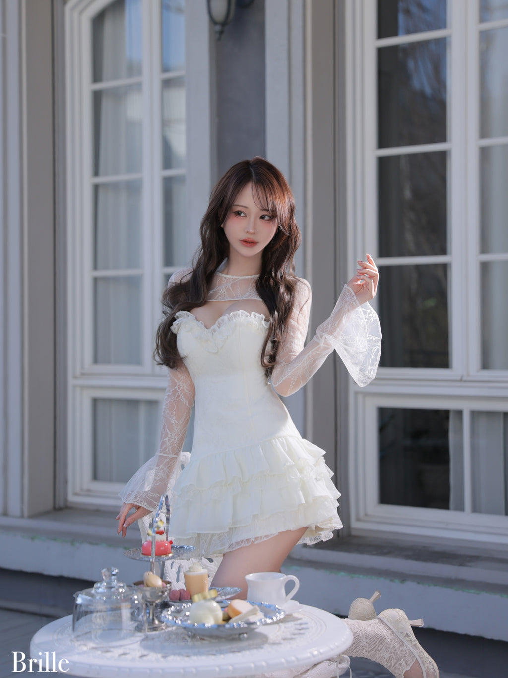 ★予約商品★【8月中旬頃入荷予定】【XS～Lサイズあり】Pétale de brille mini dress (brille4161)